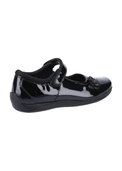 Hush Puppies Black Jessica Senior Patent School Shoe