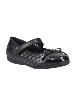 Hush Puppies Black  Lottie Quilt Ballerina Senior