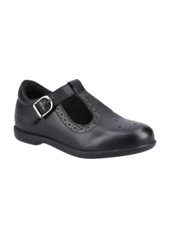 Hush Puppies Girls Black Britney Junior School Shoes (Younger 10-Older 2)