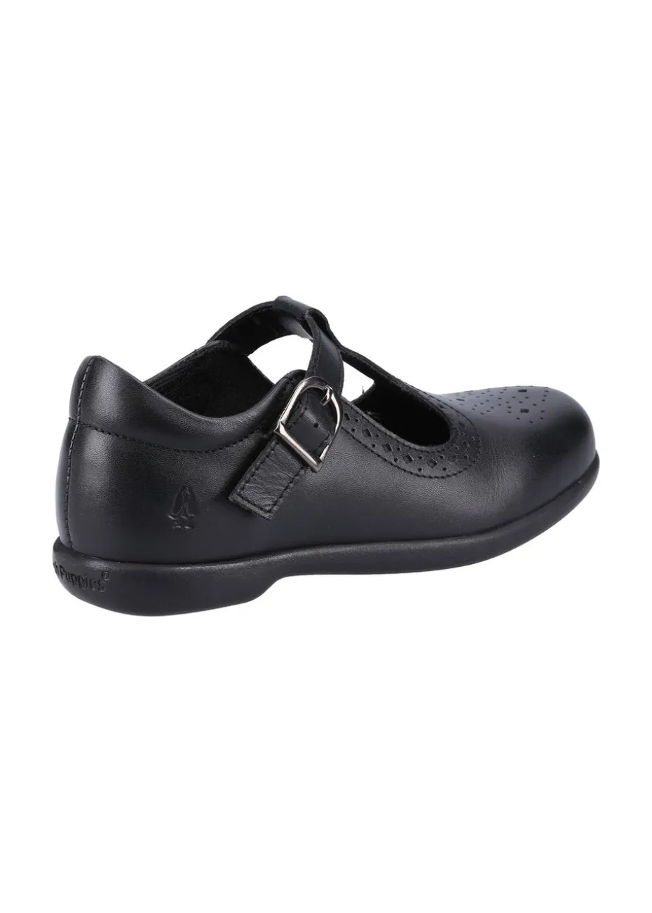 Hush Puppies Girls Black Britney Junior School Shoes (Younger 10-Older 2)