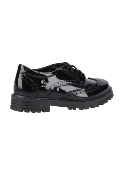 Hush Puppies Girls Black Maxine Patent Senior School Shoes (Older 3-5)