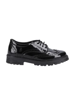 Hush Puppies Girls Black Maxine Patent Senior School Shoes (Older 3-5)