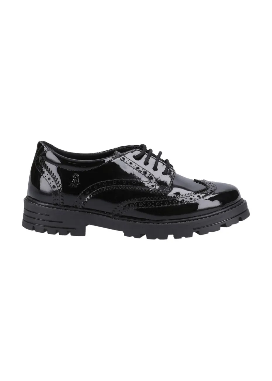 Hush Puppies Girls Black Maxine Patent Senior School Shoes (Older 3-5)