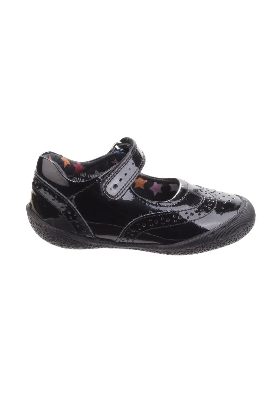 Hush Puppies Girls Black Rina Infant Patent School Shoes (Younger 6- 9.5)