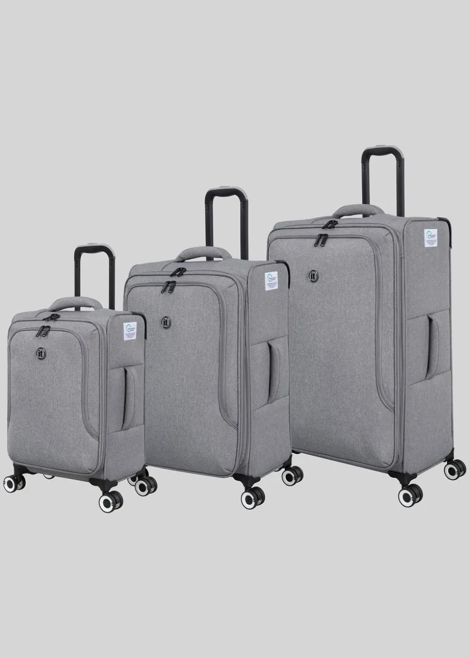IT Luggage Grey Eco Soft Suitcase