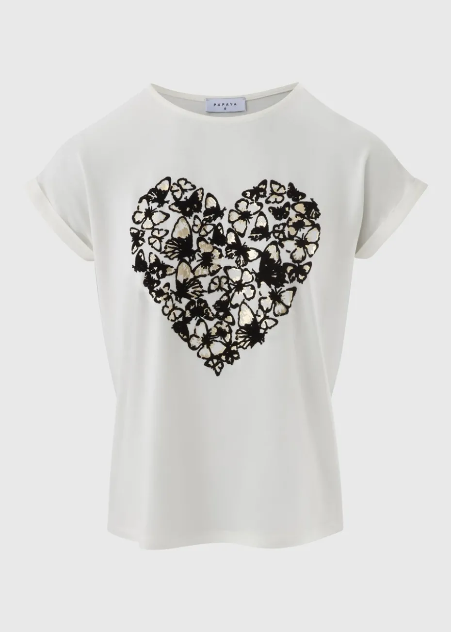 Ivory Butterfly Heart T-Shirt
