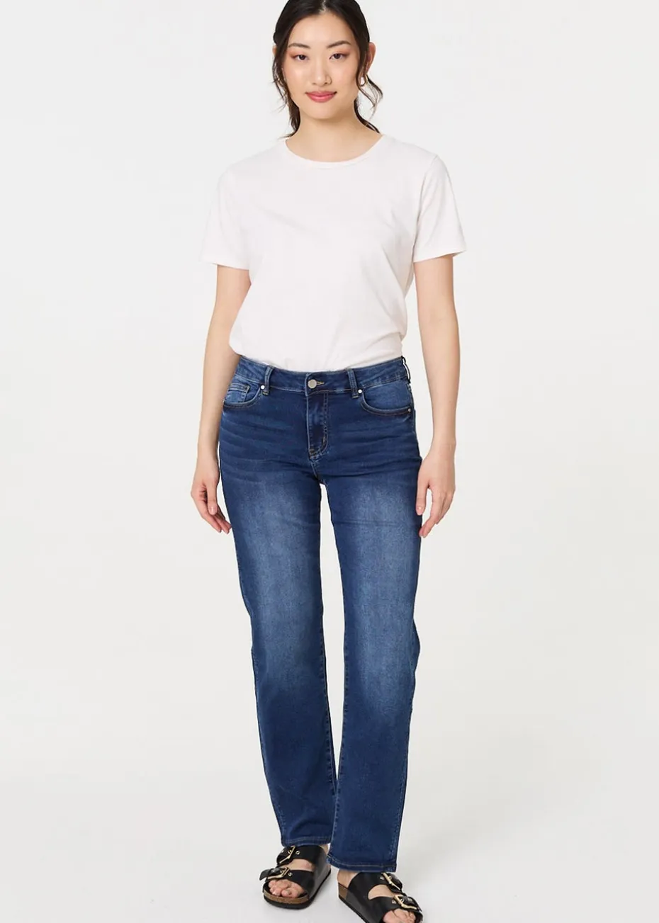 Izabel London Denim Denim Straight Fit High Waist Jeans