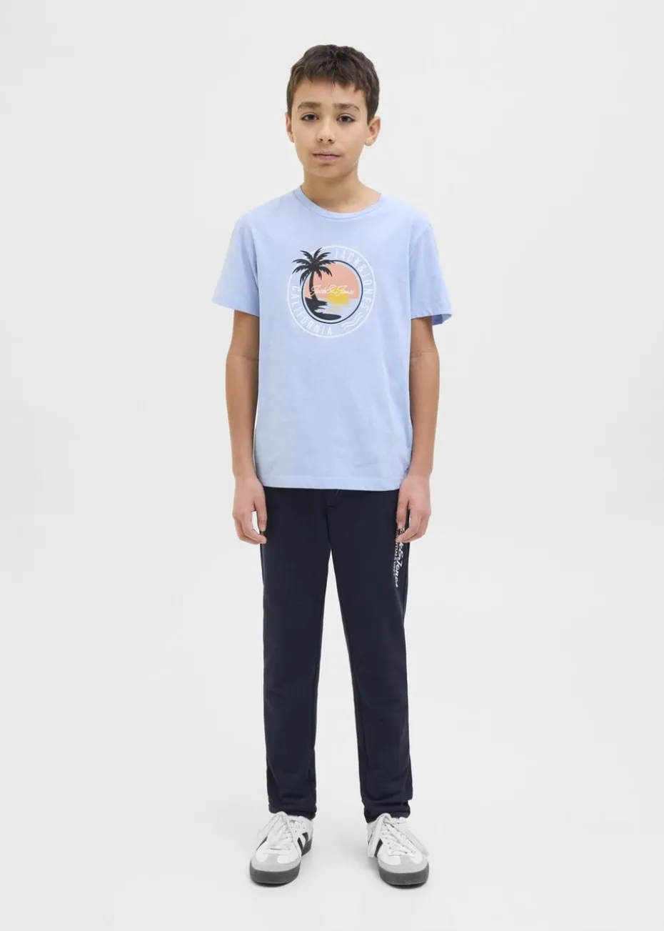 Jack & Jones Boys Navy Logo Jogging Bottoms