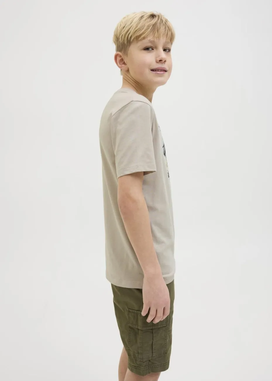 Jack & Jones Kids Beige Hawaii T-Shirt (8-16yrs)