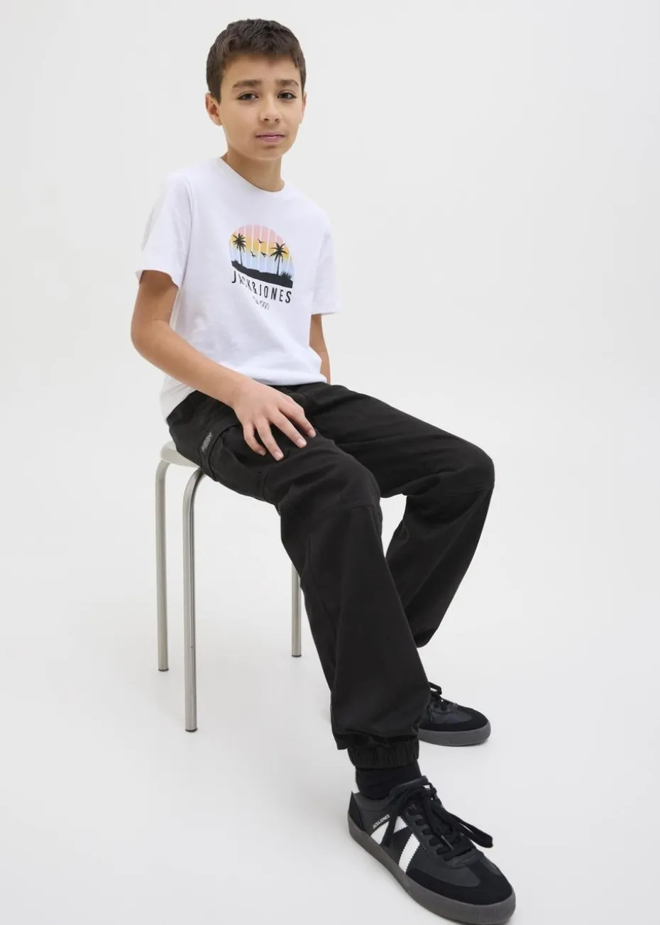 Jack & Jones Kids Black Cuffed Cargo Trousers (8-16yrs)