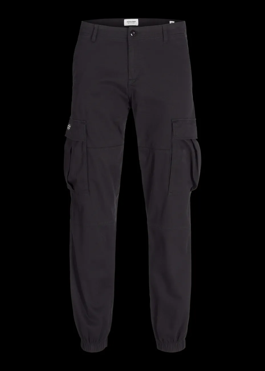 Jack & Jones Kids Black Cuffed Cargo Trousers (8-16yrs)