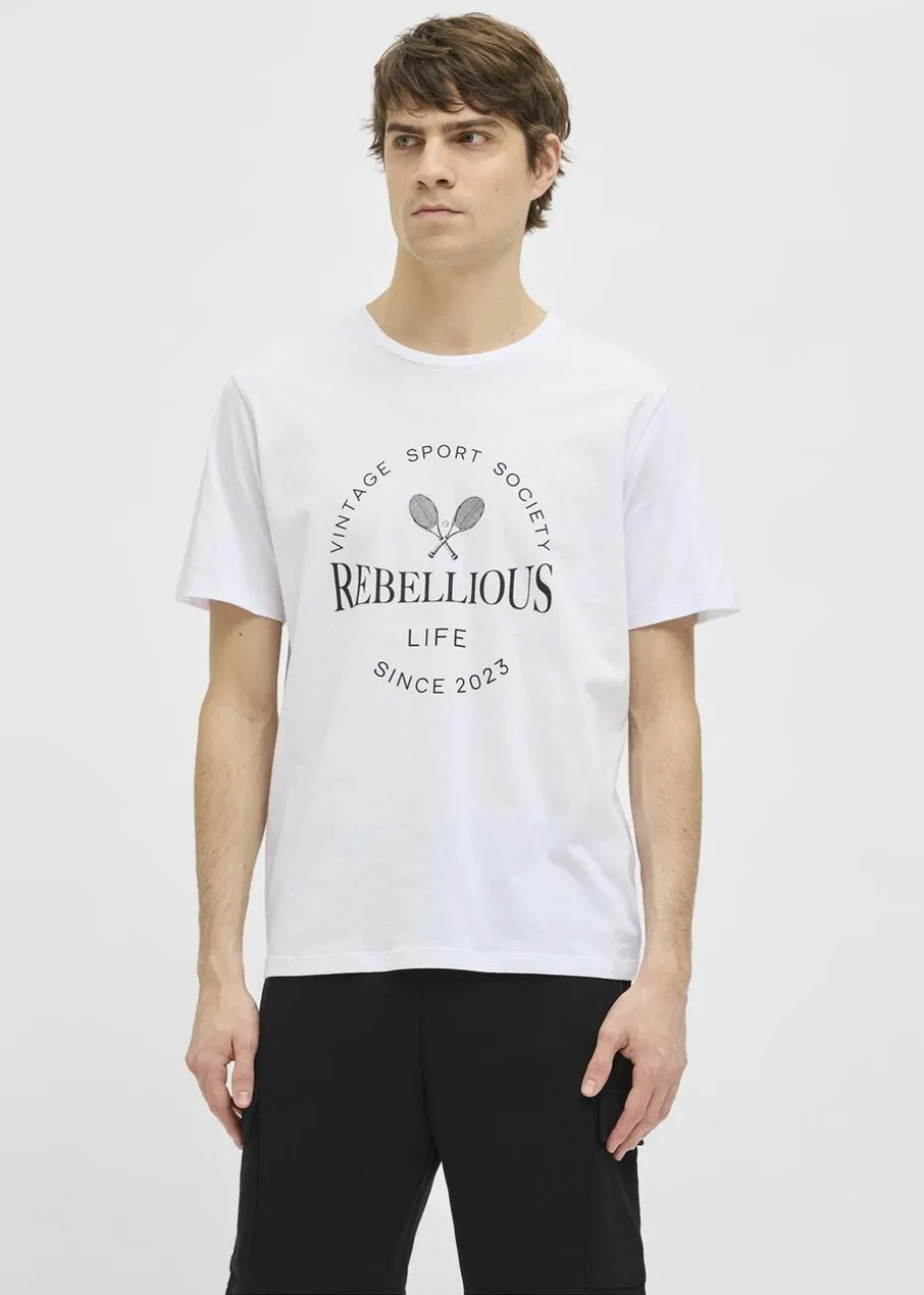 JJ Rebel White Sports Slogan T-Shirt