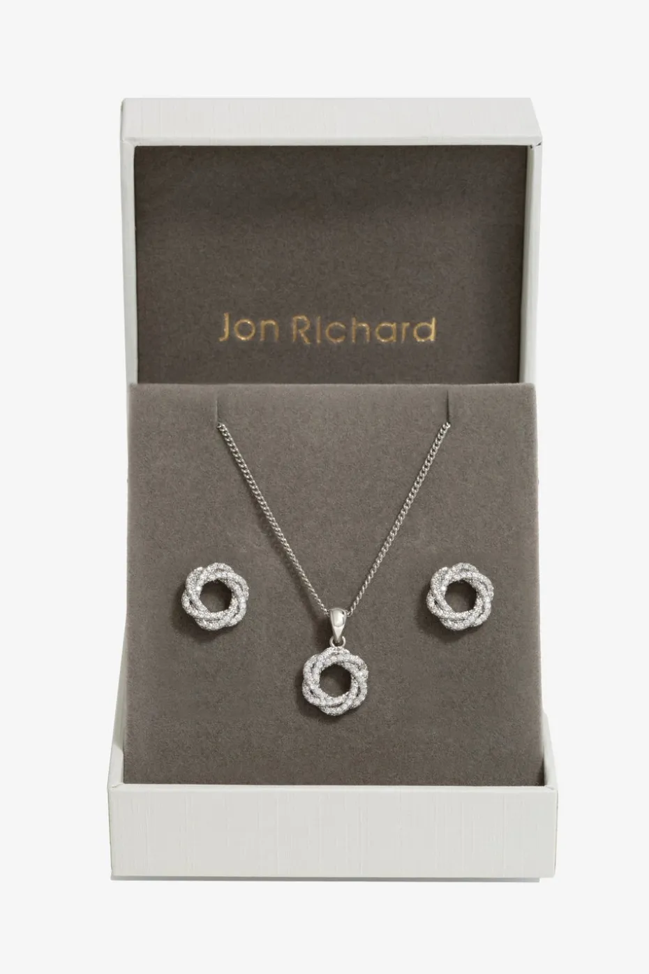 Jon Richard Rhodium Plated Cubic Zirconia Open Twist Box Set