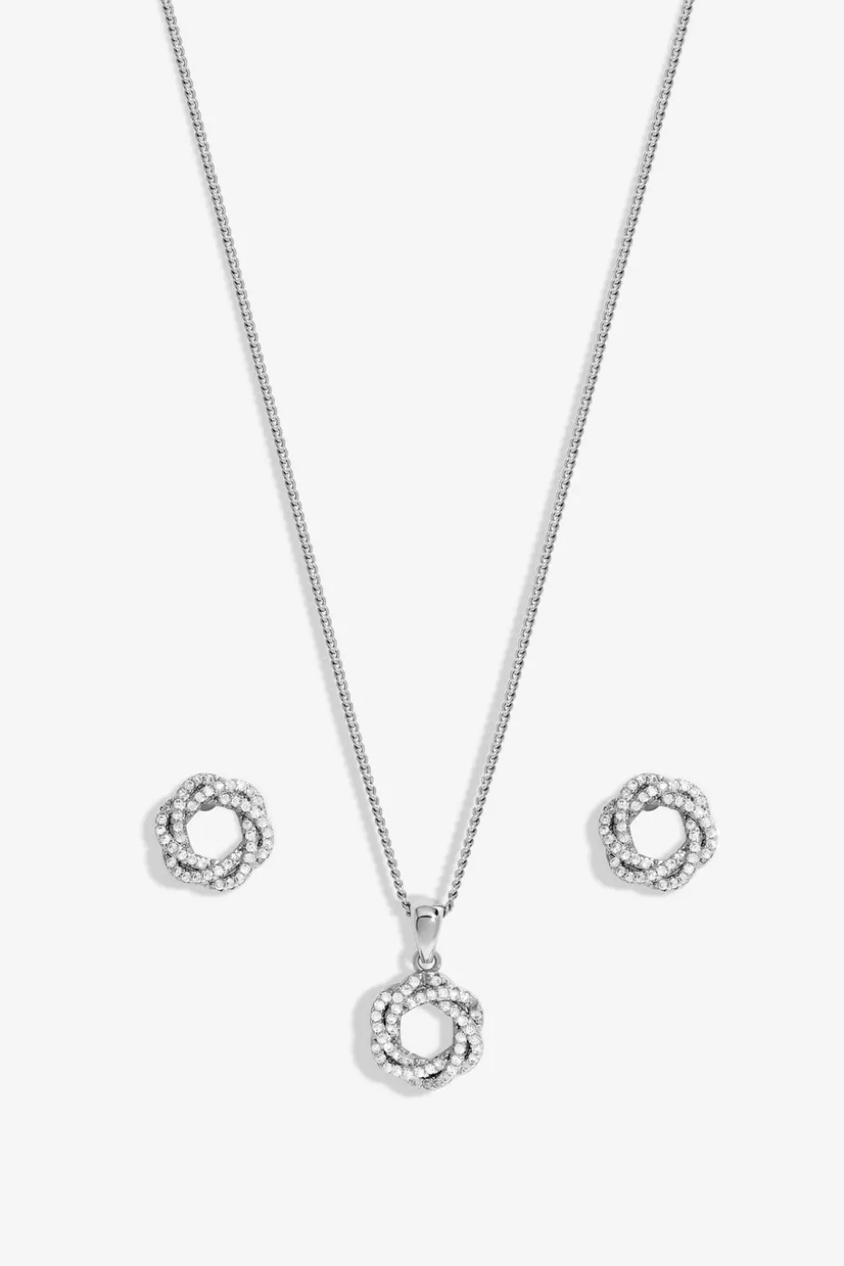 Jon Richard Rhodium Plated Cubic Zirconia Open Twist Box Set