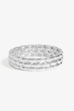 Jon Richard Silver Plated Polished Chain Stretch Bracelet