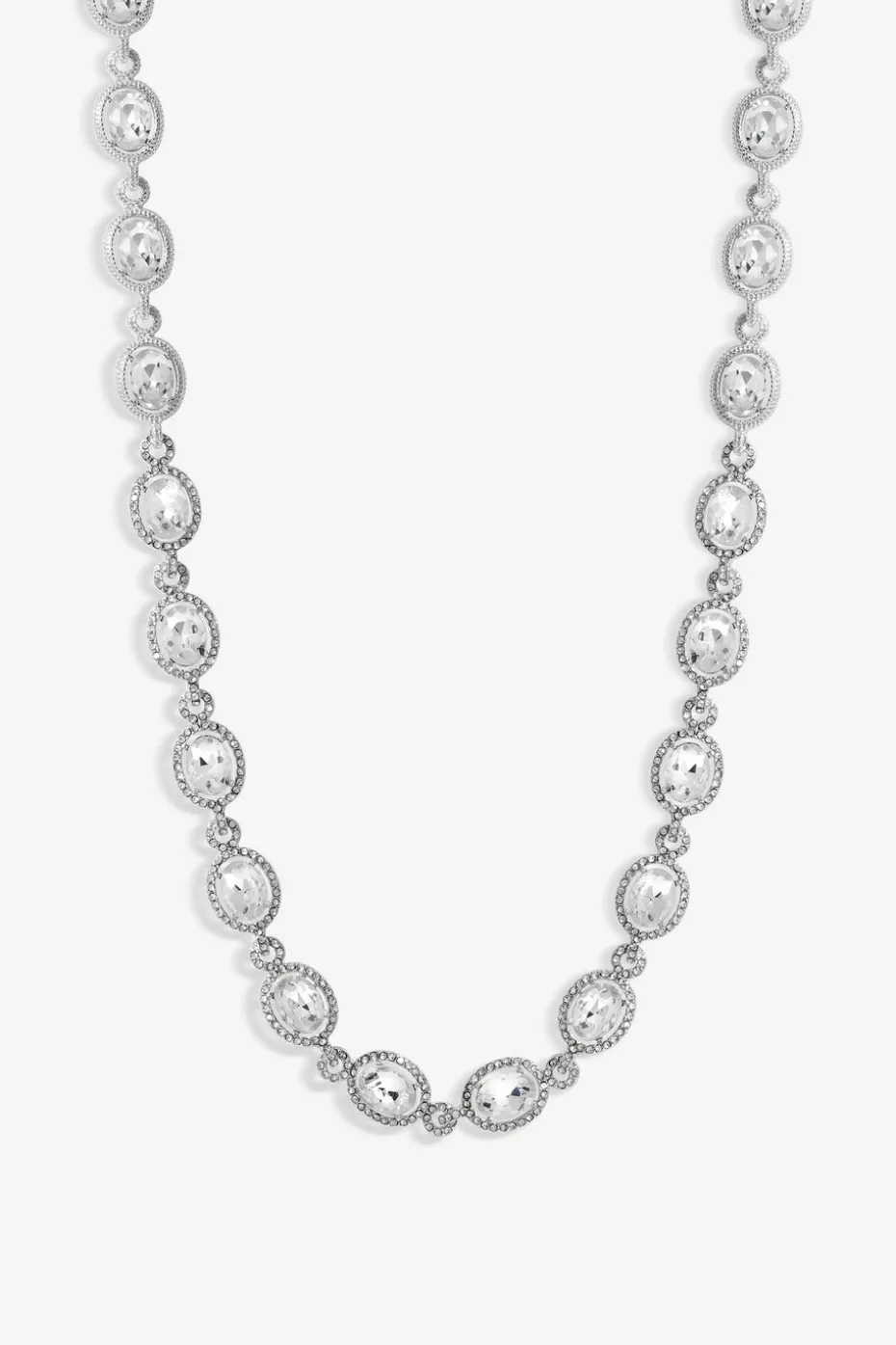 Jon Richard Silver Plated Crystal Halo Necklace