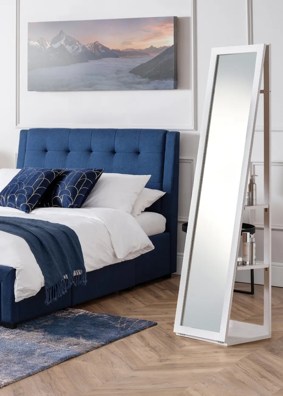Julian Bowen Fresco White Storage Mirror (155 x 36 x 36cm)