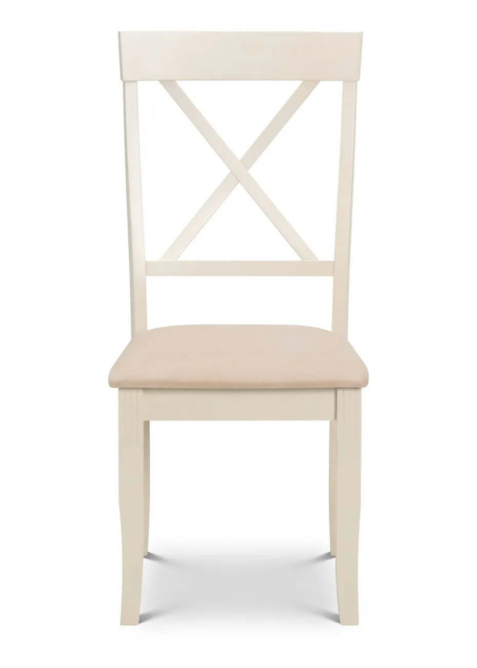 Julian Bowen Ivory Davenport Chairs Set Of 2 (96.5 x 44 x 52cm)