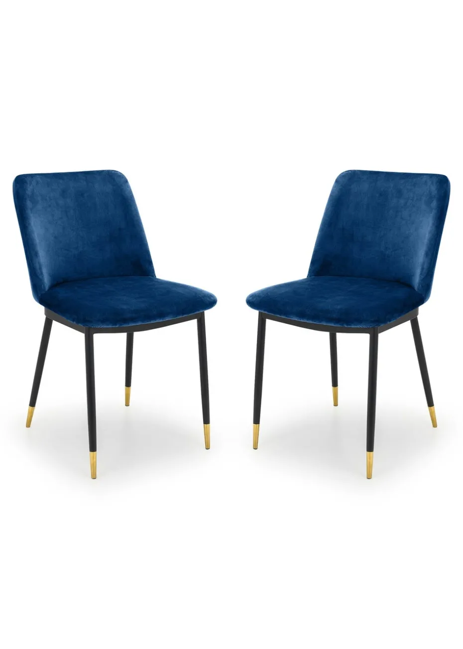 Julian Bowen Set Of 2 Delaunay Velvet Dining Chairs (83 x 50 x 59 cm)
