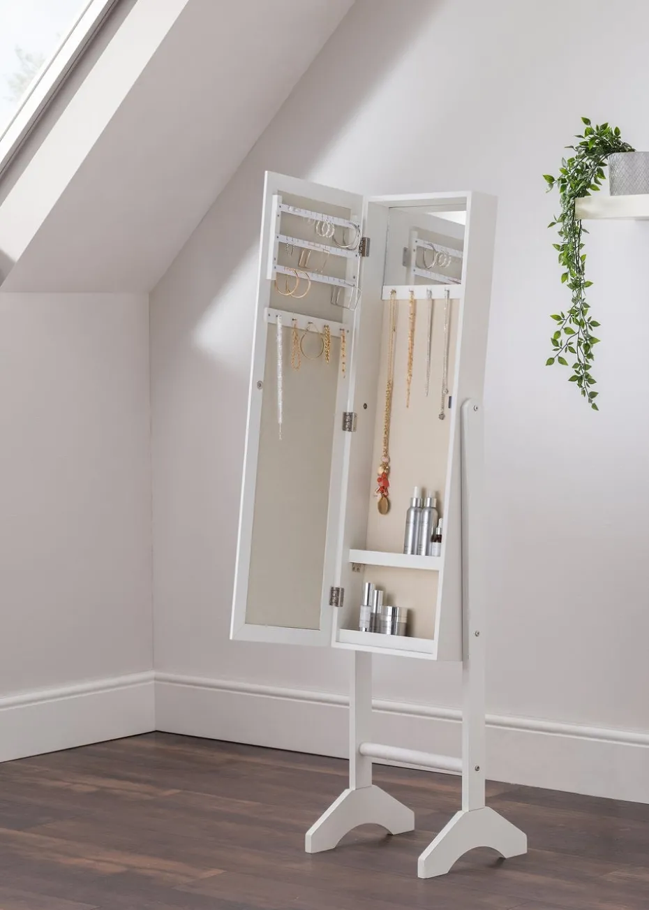 Julian Bowen White Prima Jewellery Mirror (144 x 34 x 35cm)