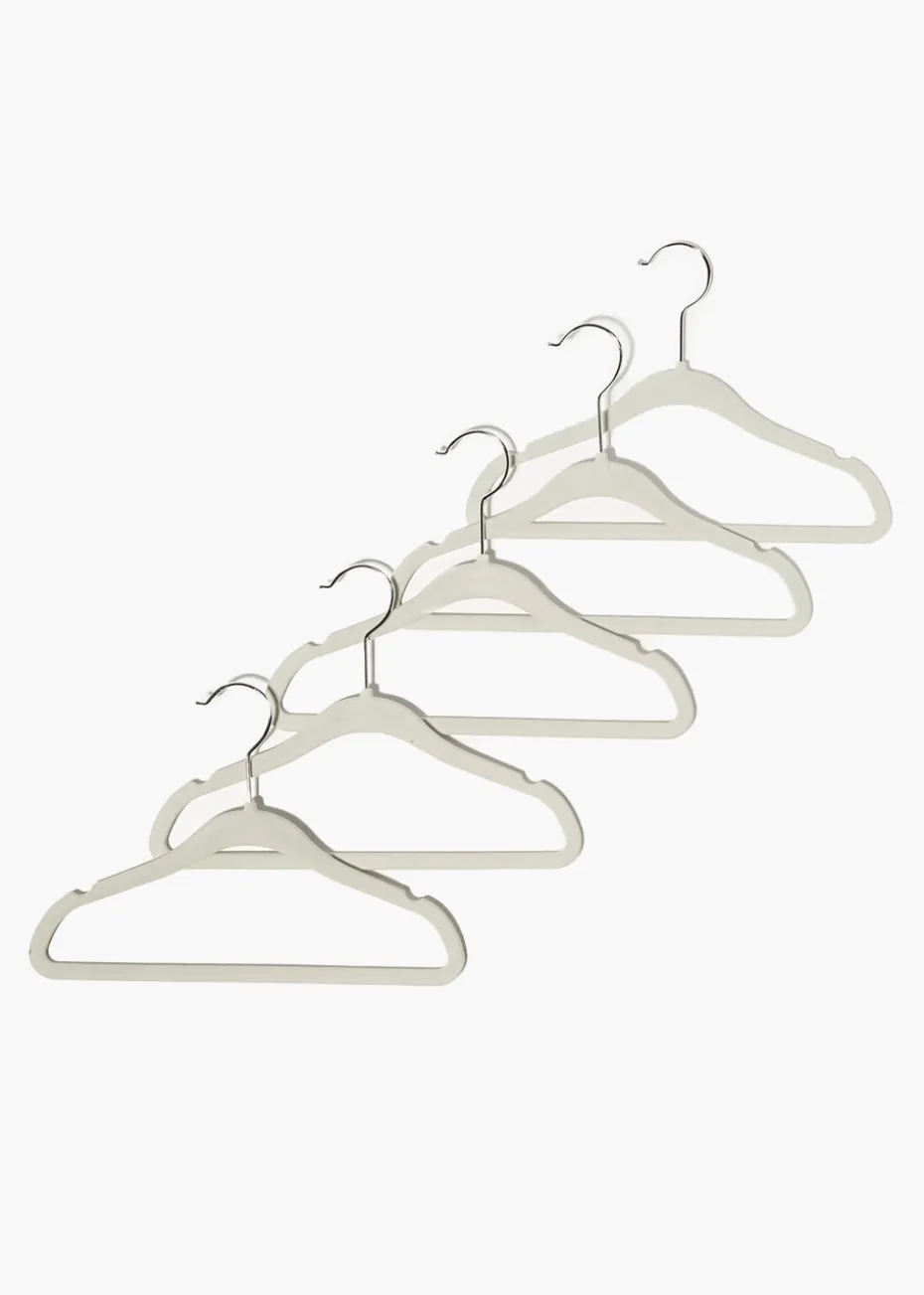 Kids 5 Pack Grey Velour Hangers