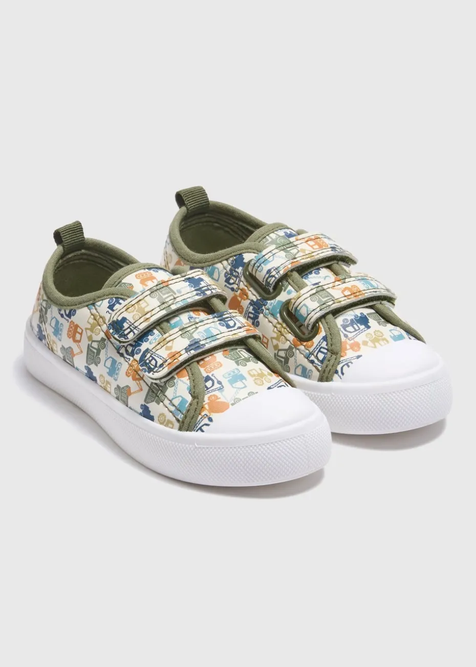 Kids Cream Digger Double Strap Trainers (Younger 4-12)
