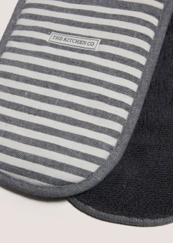 Kitchen Co 3 Pack Grey Textile Tea Towels