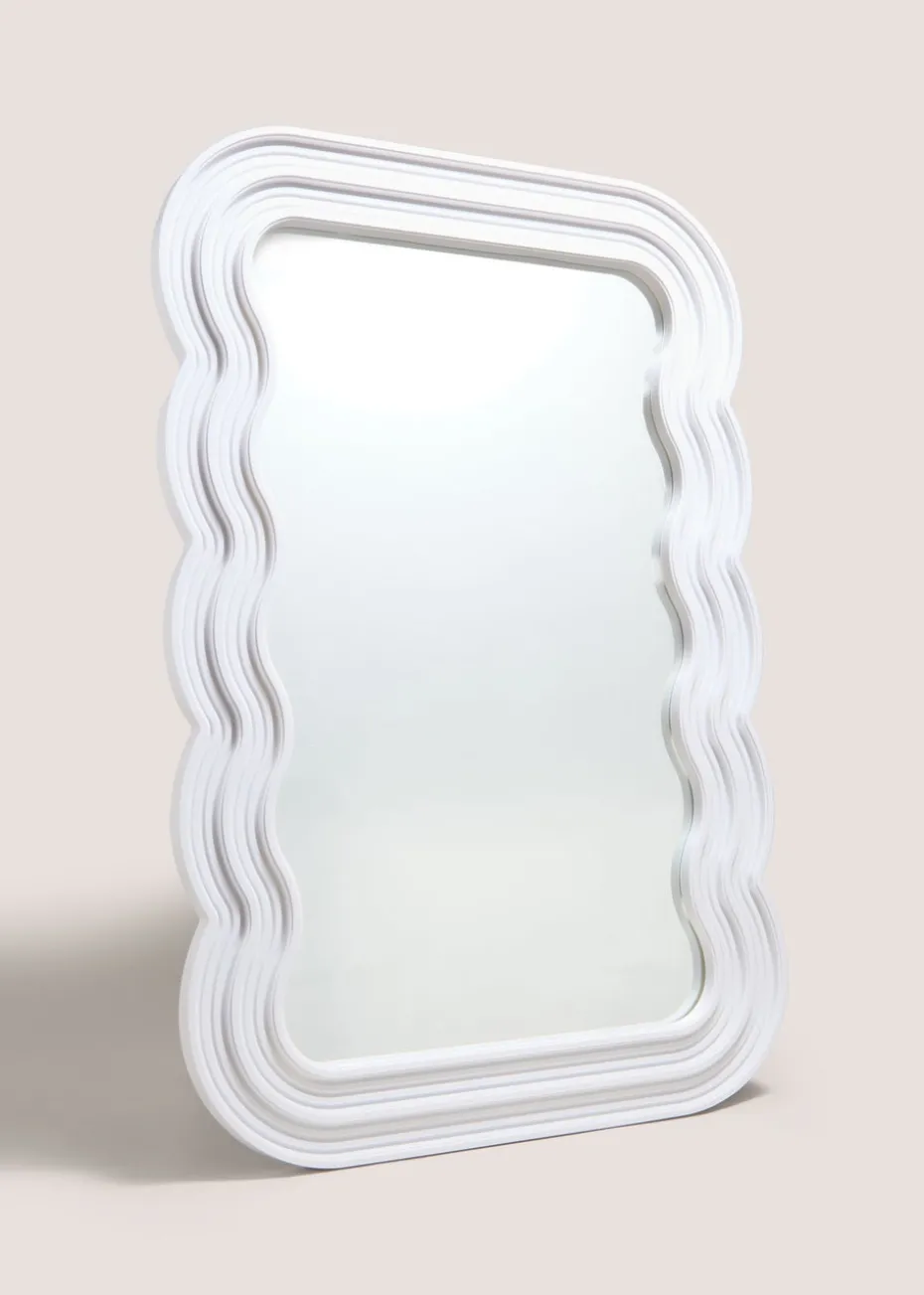 Large White Wavy Mirror