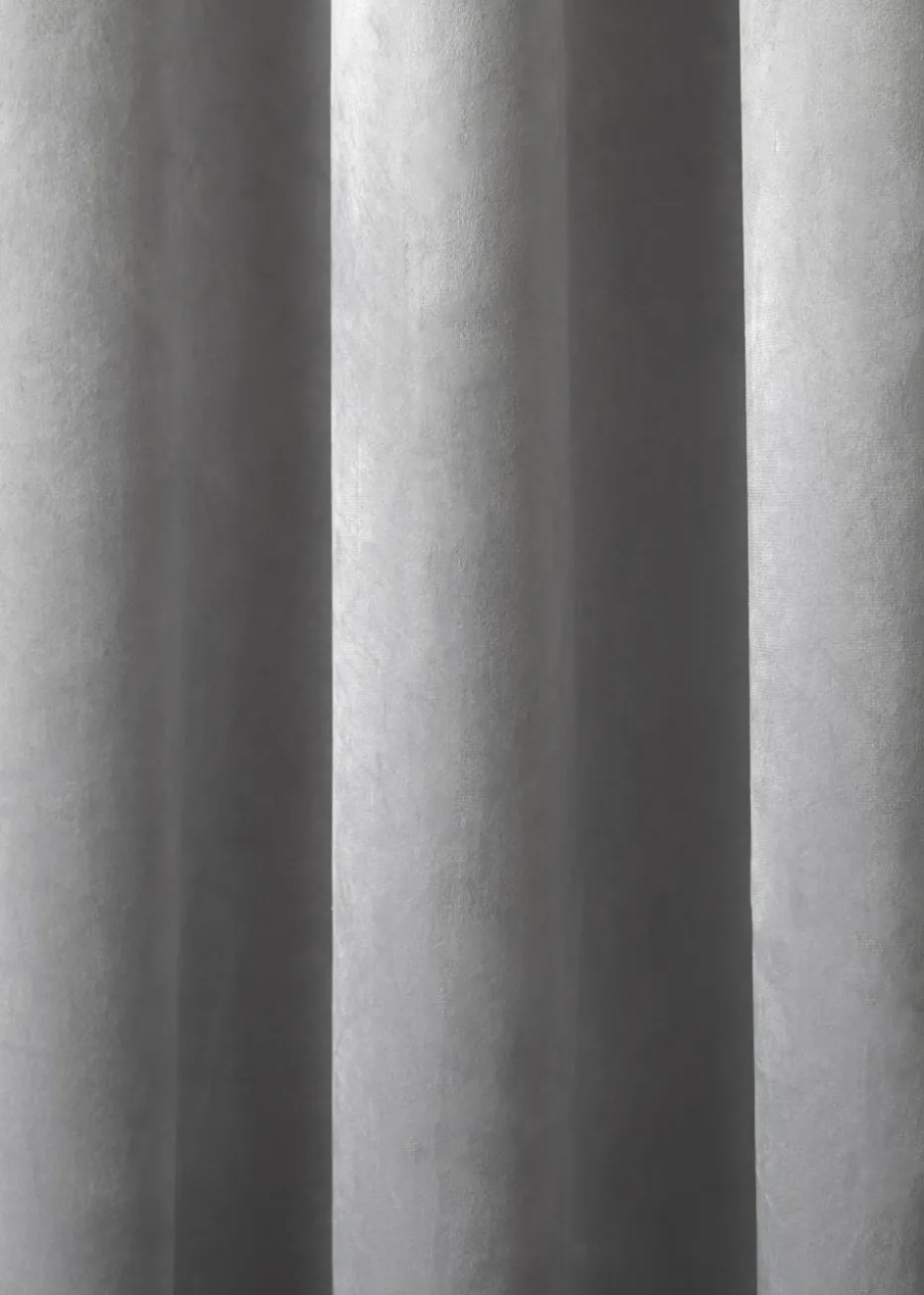 Laurence Llewelyn-Bowen Montrose Velvet Blackout Silver Eyelet Curtains
