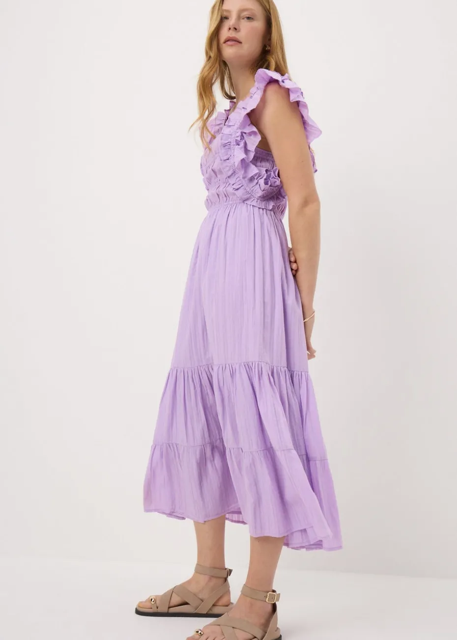 Lilac Frill Midi Dress