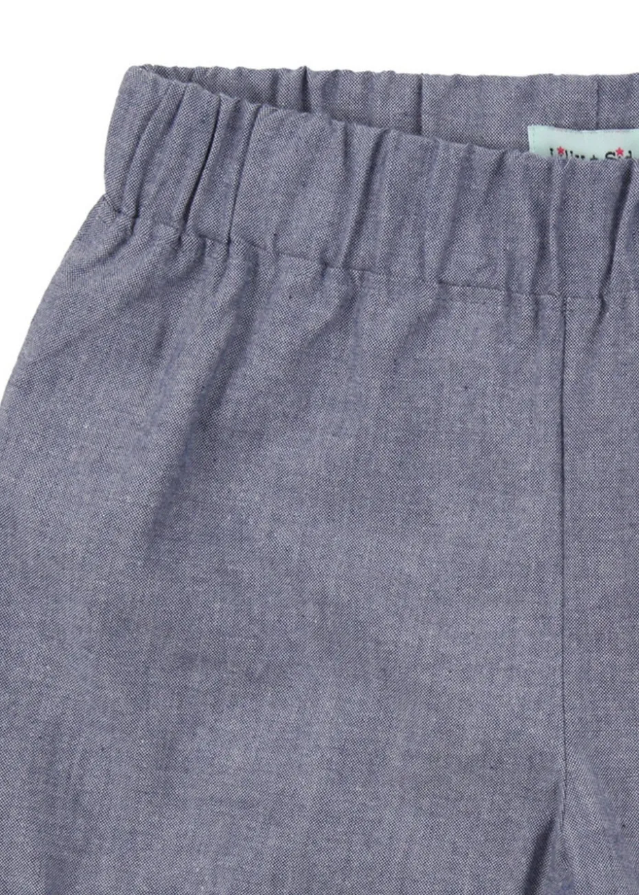 Lilly & Sid Blue Busy Bee Applique Shorts (24 Months- 8 Years)