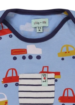 Lilly & Sid Multicoloured Car Print Top & Romper Set (0- 24 Months)