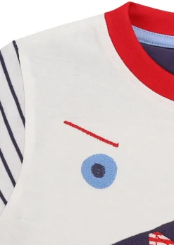 Lilly & Sid Multicoloured Shark Applique T-Shirt (24 Months- 8 Years)