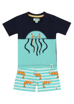 Lilly & Sid Multicoloured Jellyfish Print Top & Short Set (0- 24 Months)