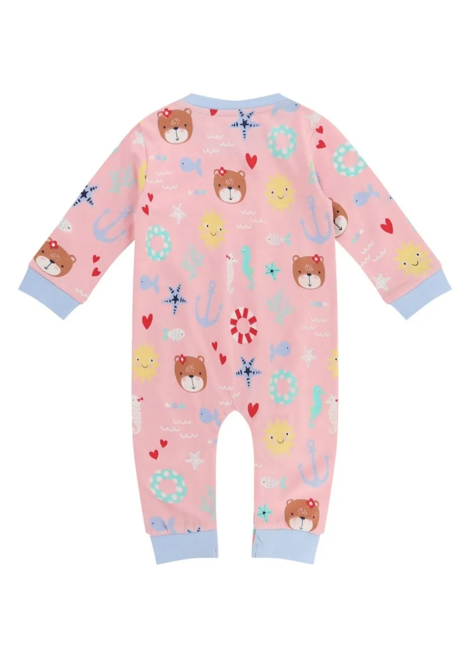Lilly & Sid Pink Lilly & Friends Print Romper (24 Months- 8 Years)