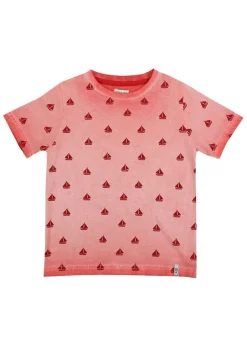 Lilly & Sid Red Boat Print T-Shirt (24 Months- 8 Years)