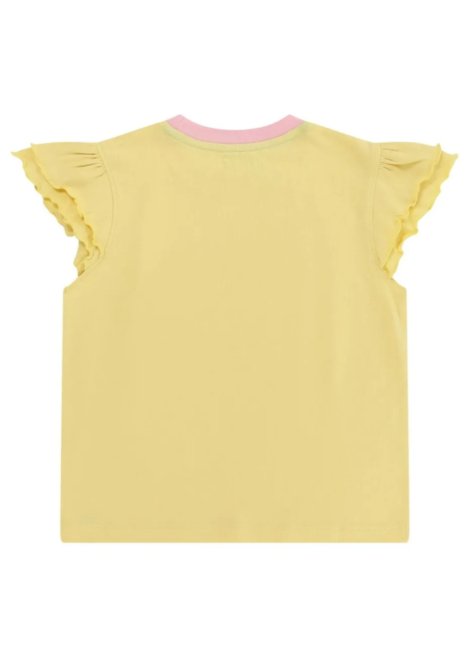 Lilly & Sid Yellow Sunday Slogan Applique Top (0-8 Years)