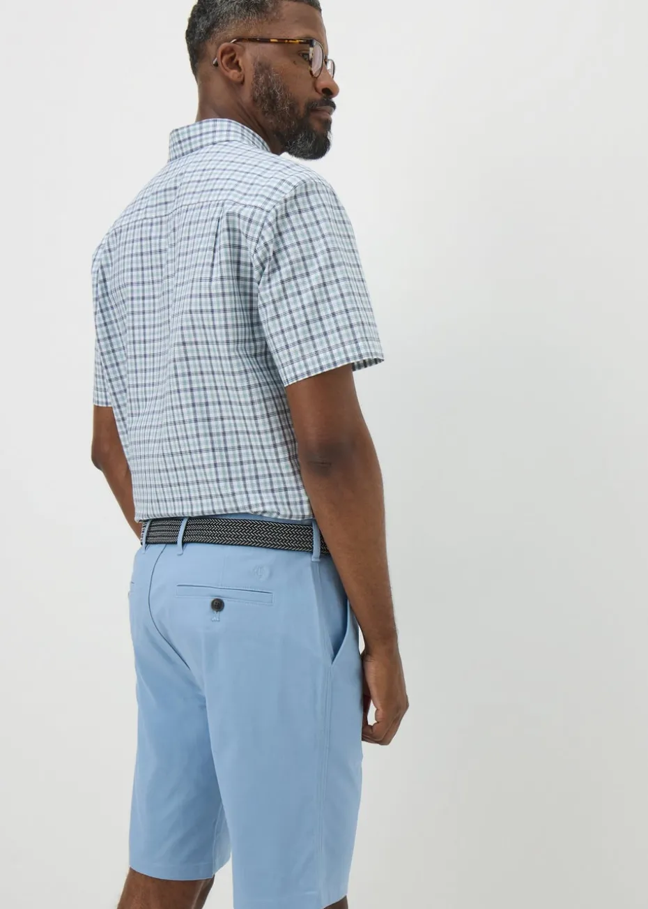 Lincoln Light Blue Belted Chino Shorts