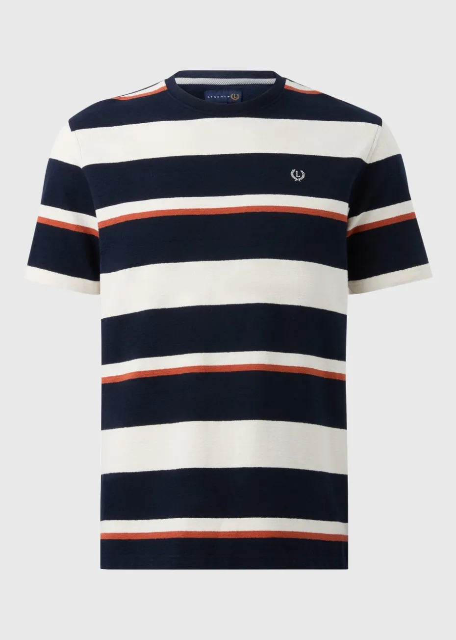 Lincoln Navy Stripe Design T-Shirt