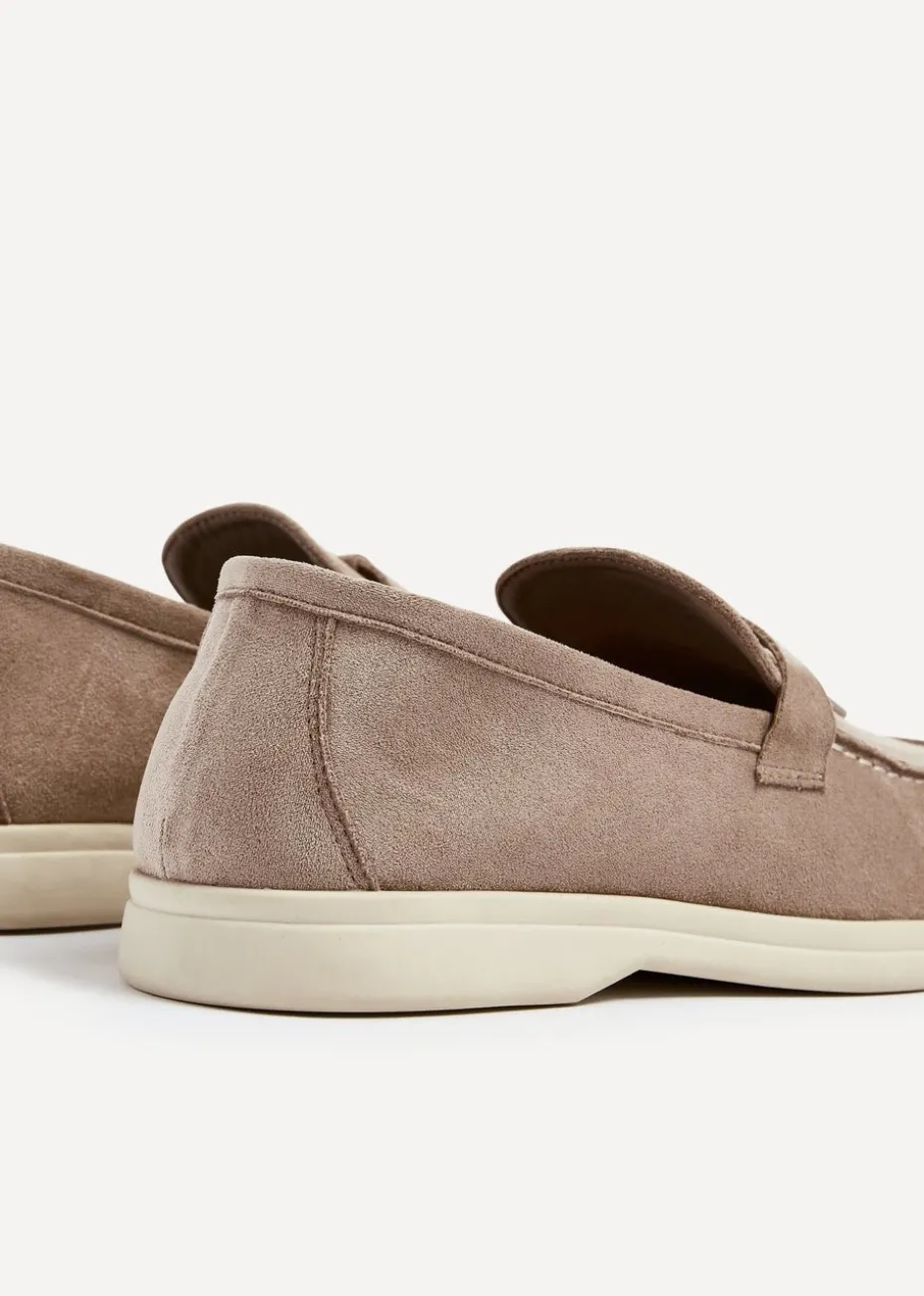 Linzi Alette Mocha Faux Suede Slip On Summer Loafer