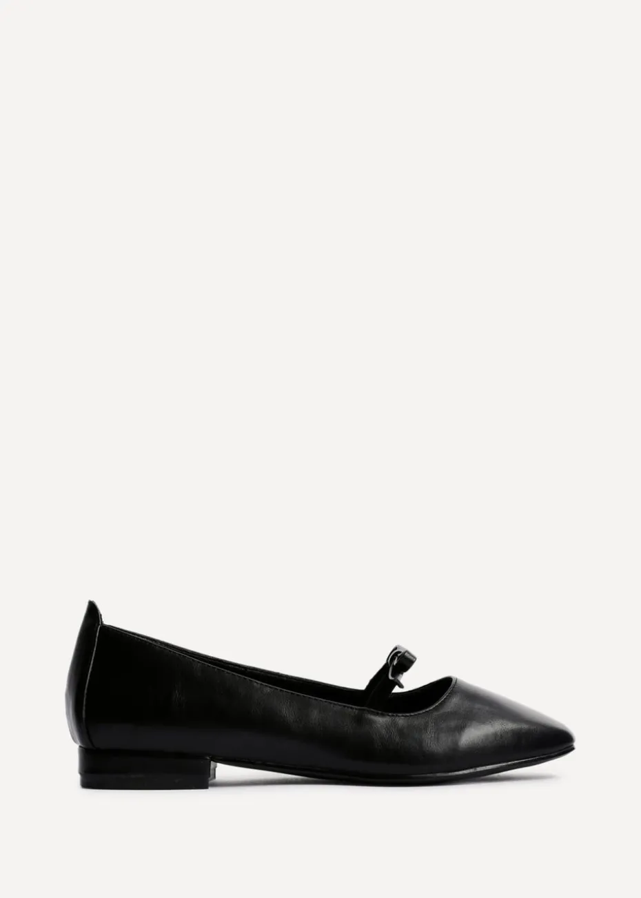 Linzi Cressida Black Faux Leather Ballet Pump