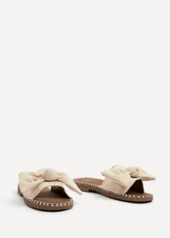 Linzi Detroit Beige Suede Slip On Slider