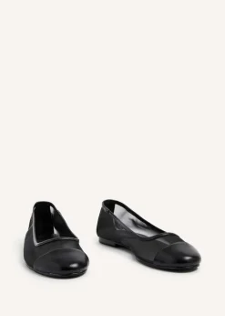 Linzi Elara Black Mesh & Faux Leather Mary Jane Pump