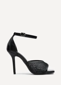 Linzi Erica Black Faux Leather Stiletto Heel