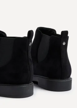 Linzi Fauna Wide Fit Black Faux Suede Classic Chelsea Boot