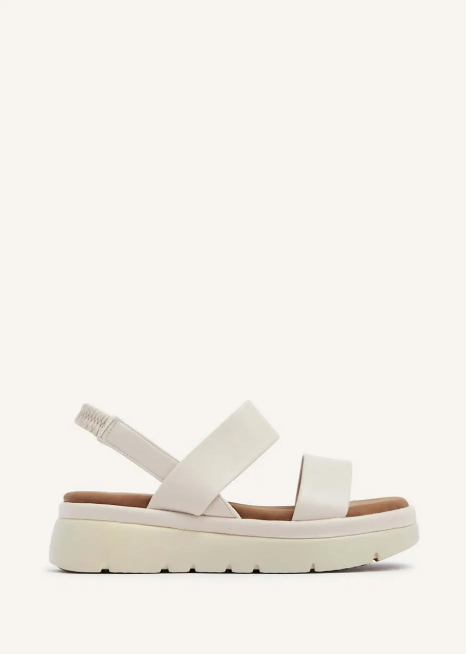 Linzi Gia Nude Faux Leather Chunky Padded Flatform Sandal