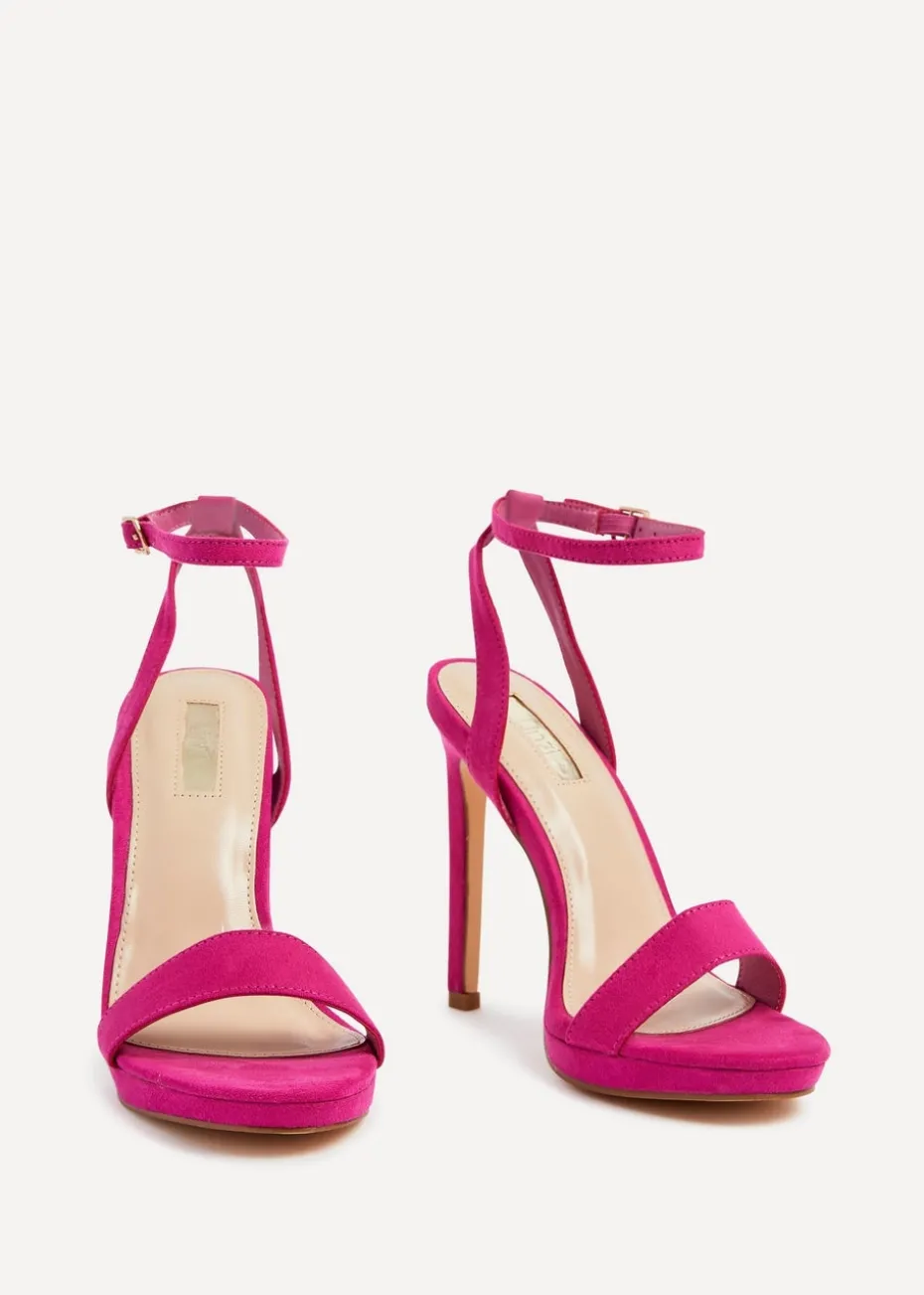 Linzi Higher Love Fuchsia Open Back Barely There Stiletto Sandal