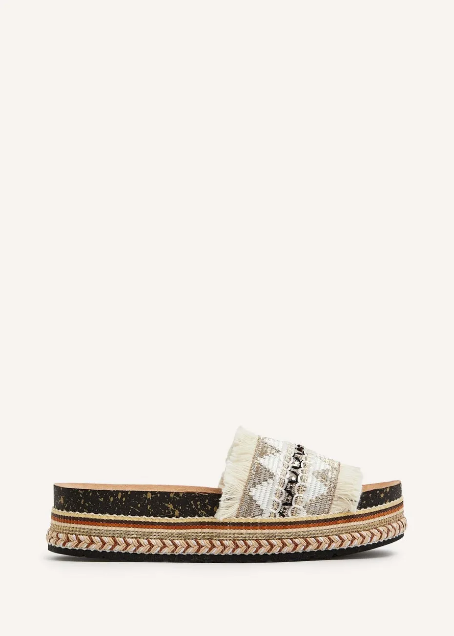 Linzi Janelle Neutral Flatform Slip On Sandal