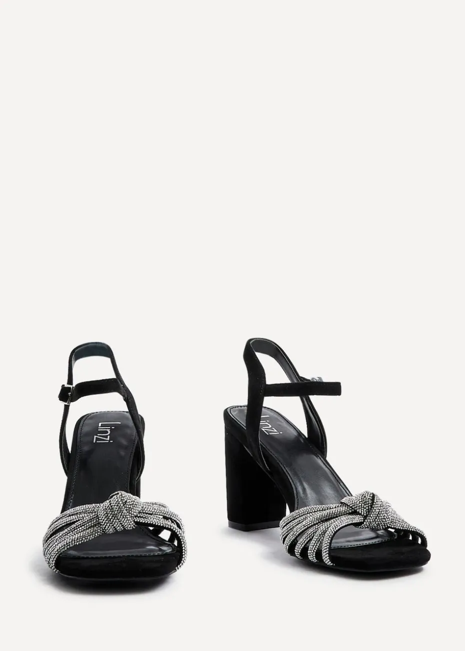 Linzi Sanora Black Faux Suede Block Heel