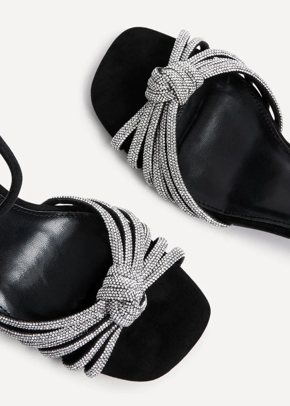 Linzi Sanora Black Faux Suede Block Heel
